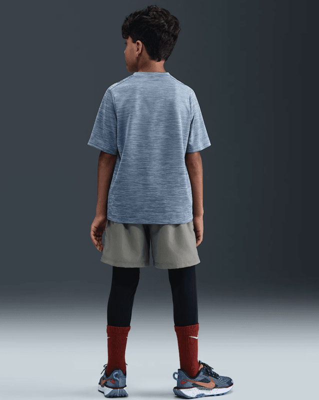 Nike Boy's Dri-FIT Multi Woven Short Sleeve Top (World Indigo / Celestine)
