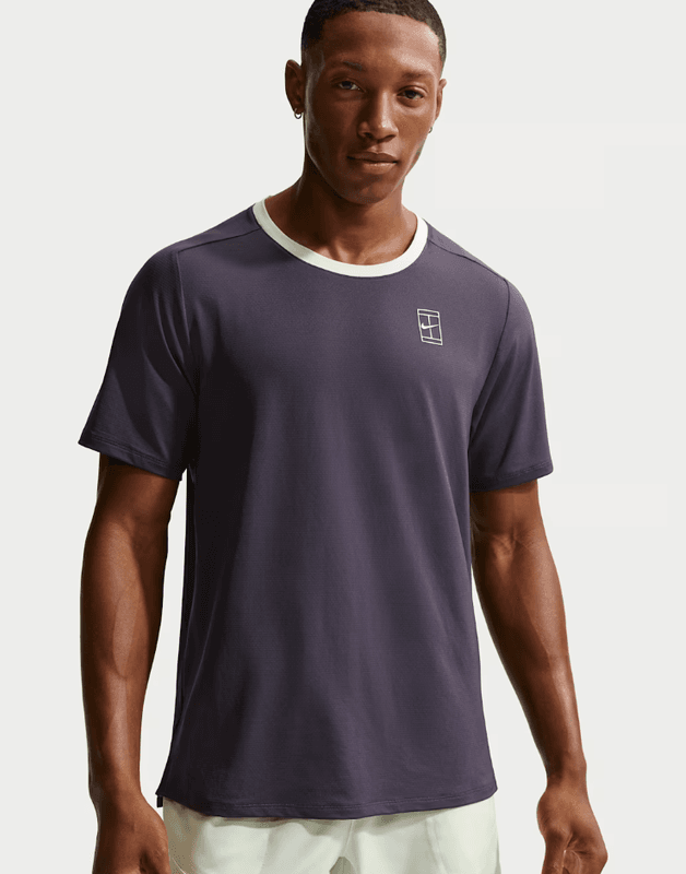 NikeCourt Men's Dri-FIT Advantage Top (Dark Raisin / Volt Tint / White)