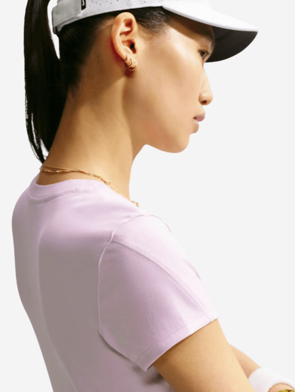 NikeCourt Advantage Women's Dri-FIT Short Sleeve Tennis Top (Pink / White)