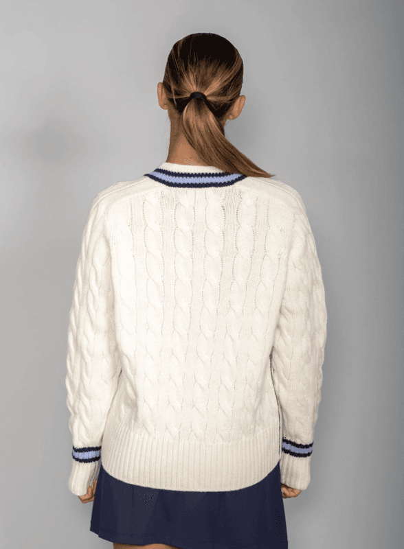 RS Women's Knitted Sweater (Coconut Milk / Navy)