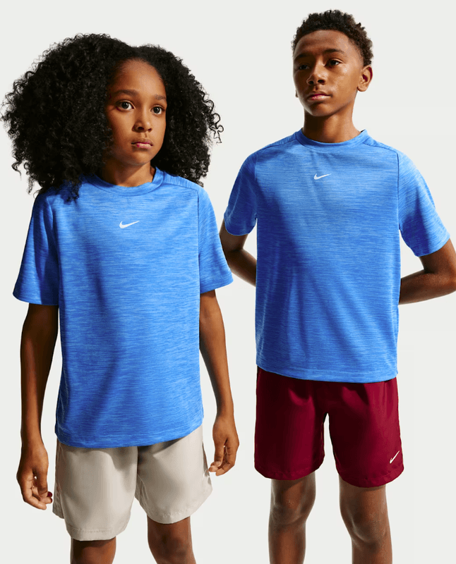 Nike Multi Kids' Dri-FIT Short Sleeve Top (Light Photo Blue / Football Blue / White)